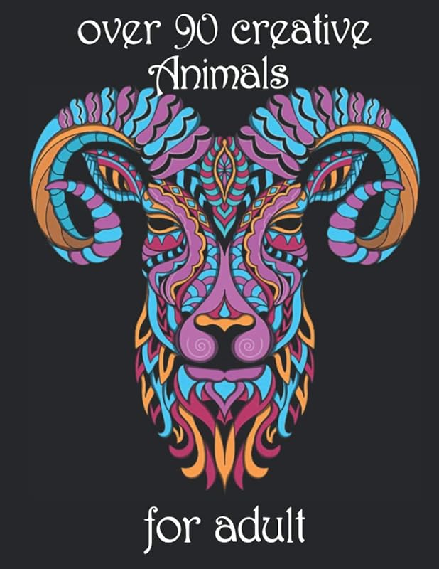 over 90 creative Animals for adult: Coloring Book with Lions, Elephants, Owls, Horses, Dogs, Cats, and Many More! (Animals with Patterns Coloring Books) by yo noto