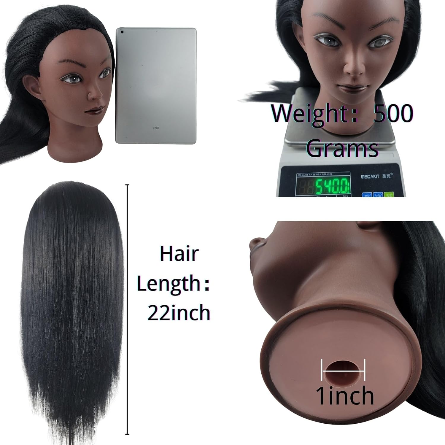 Practice Hair Mannequin Head For Braiding Hairstyling,Yaki Texture Black Head Mannnequin With Hair For Kids_voghion.com