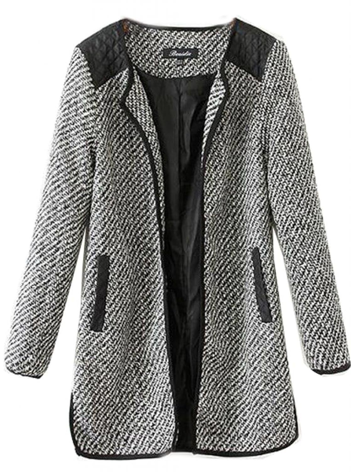

Womens Vogue Wool Cashmere Long Winter Slim Parka Coat Trench Outwear Jacket