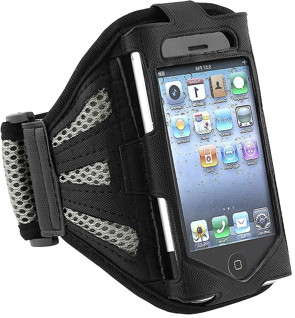 

myLife Fossil Grey + Ashy Black with Flex Mesh {Rain Resistant Velcro Secure Running Armband} Dual-Fit Jogging Arm Strap Holder for iPod iTouch 2, 3 and 4th Generation by Apple "All Ports Accessible"