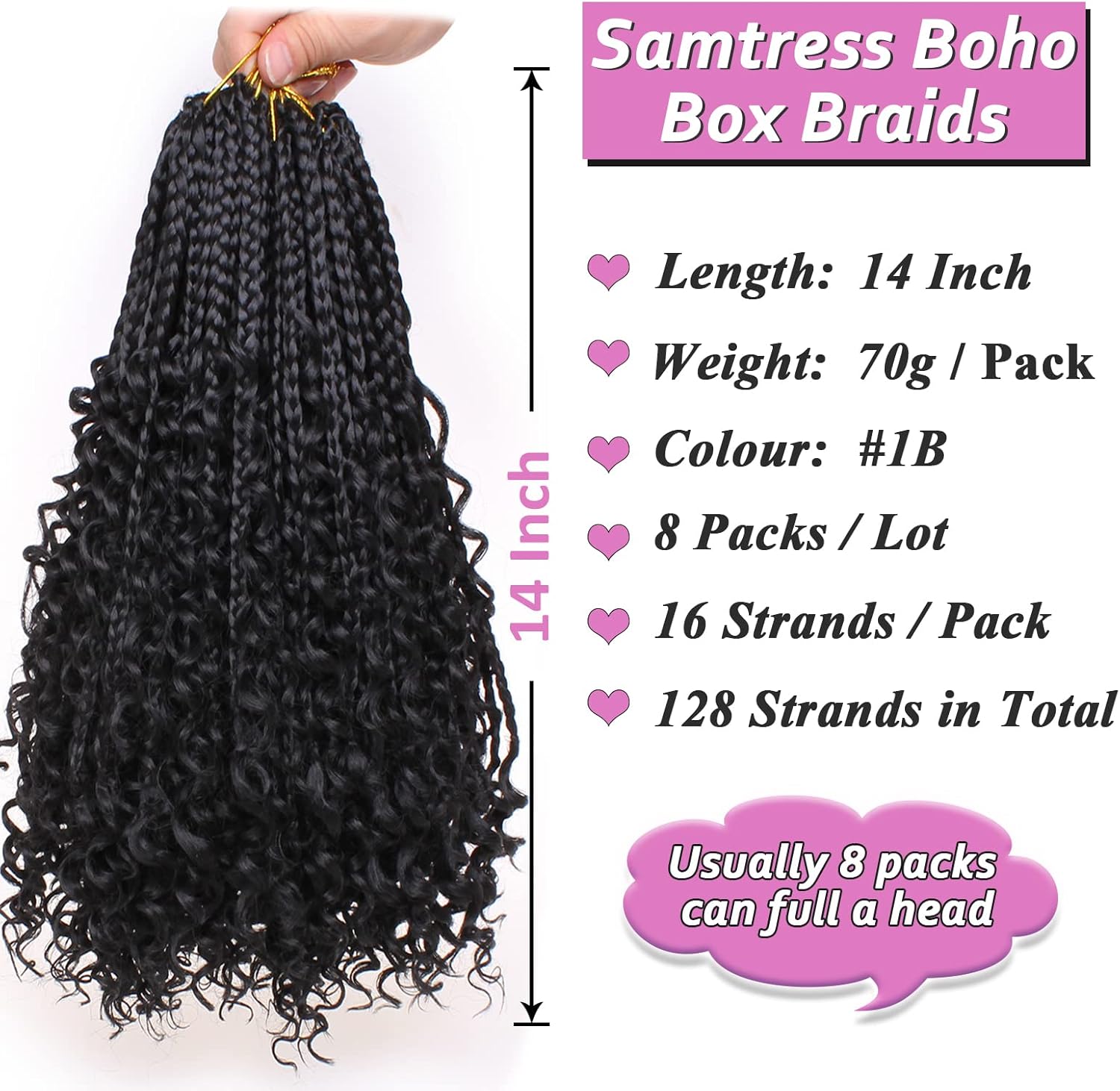 30 Inch Crochet Box Braids 8 Packs Black Goddess Box Braids Crochet Hair Bohomian Box Braids Crochet Hair Synthetic Braiding Hair Extensions_voghion.com