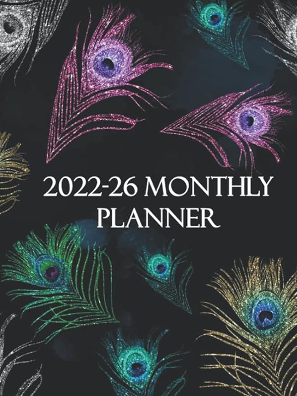 Feathers 2022-2026 Five (5) Year Monthly Calendar Planner: Planning, Schedule Book With U.S. Federal Holidays, Space To Write Down Birthdays, Take Notes by Allayas Inc.