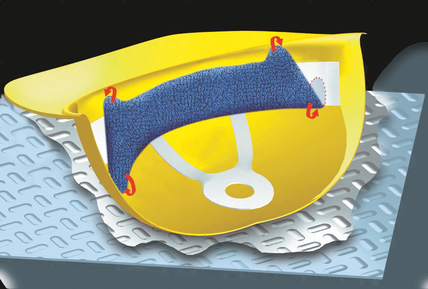 

10PCK-TerryToppers Clip-On Hard Hat Sweatband - THICKER! - NAVY