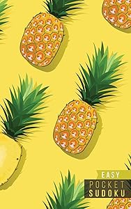 Pocket Sudoku Easy: 158 Easy Sudoku Puzzles | Pocket Sudoku Puzzle Books | Large Print Sudoku Puzzle Books For Adults | Sudoku For Seniors | Travel Size | Tropical Pineapples by Sudoku Kingdom