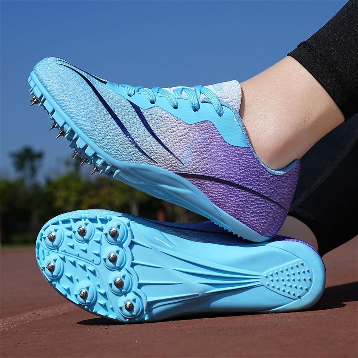 Men's Women's Running Spikes Sneakers, Ultra Lightweight Mesh Breathable Track & Field Shoes Fashion Sprint Trainers_vogvips.com