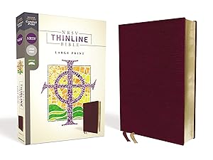 NRSV, Thinline Bible, Large Print, Bonded Leather, Burgundy, Comfort Print by Zondervan