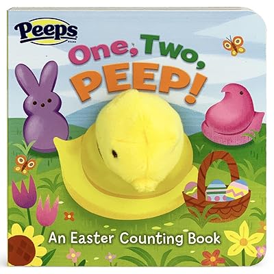 One, Two, PEEP! Peeps Finger Puppet Board Book Easter Basket Gifts or Stuffer Ages 0-3
