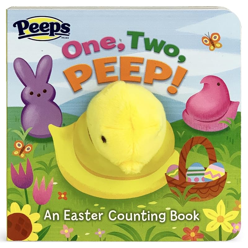 One, Two, PEEP! Peeps Finger Puppet Board Book Easter Basket Gifts or Stuffer Ages 0-3 by Cottage Door Press
