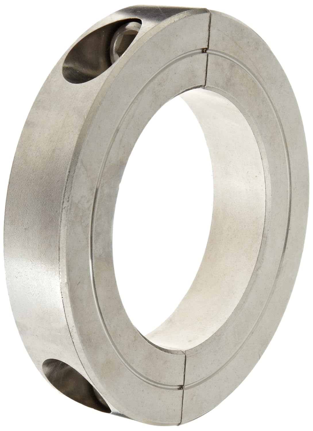 

Climax Metal H2C-250-S T303 Recessed Screw Clamping Collar, Two Piece, Stainless Steel, 2-1/2" Bore Size, 4" OD, With 3/8-24 x 1 1/4 Set Screw