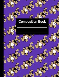 Composition Book: Cute Puppy Pattern 100 Lined Wide Ruled Pages White Paper Matte Paperback Cover 7.44 x 9.69 inches: Perfect for Back to School Gift! by Back to School Fun Publishing
