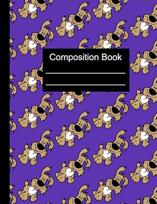 Composition Book: Cute Puppy Pattern 100 Lined Wide Ruled Pages White Paper Matte Paperback Cover 7.44 x 9.69 inches: Perfect for Back to School Gift!