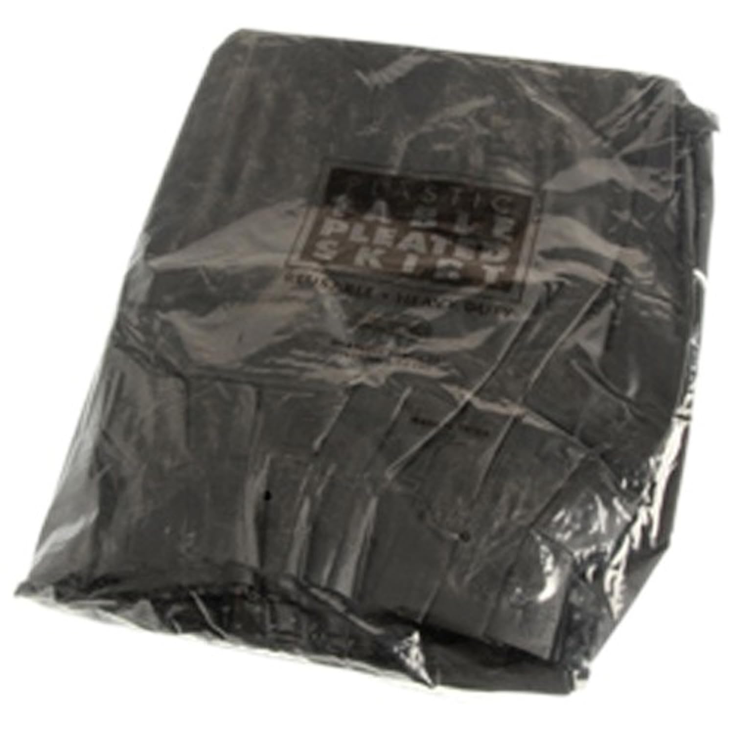 

One Large Black Plastic Pleated Heavy Duty Table Skirt - 126"