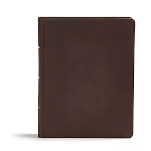 CSB Study Bible, Brown Genuine Leather, Red Letter, Study Notes and Commentary, Illustrations, Articles, Word Studies, Outlines, Timelines, Easy-to-Read Bible Serif Type