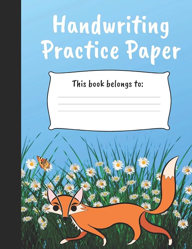 Handwriting Practice Paper: Blank dotted practice sheets for levels Pre-K to 3rd grade by Cute Animals Handwriting Paper