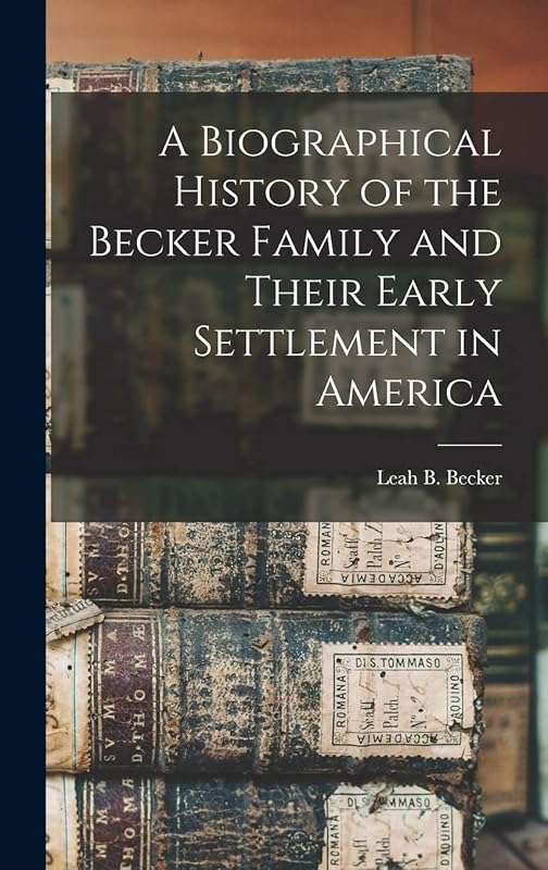 A Biographical History of the Becker Family and Their Early Settlement in America by Leah B Becker