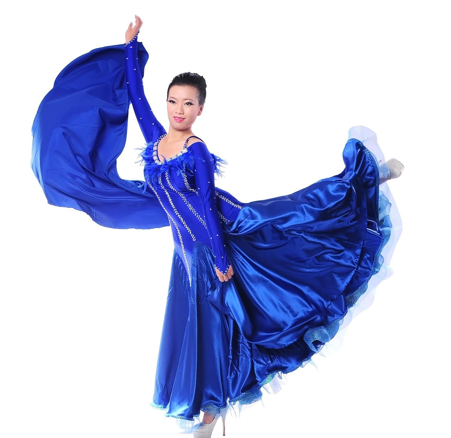 

FENGBAY Ladies Competition Ballroom Waltz Tango Dance Dress