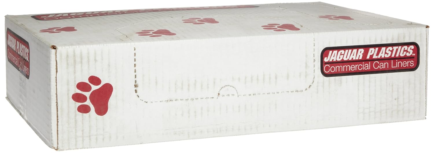 

Jaguar Plastics JAGH404814 Commercial Can Liner 40 x 48 45 gallon 14 Micron 250 Count, Clear
