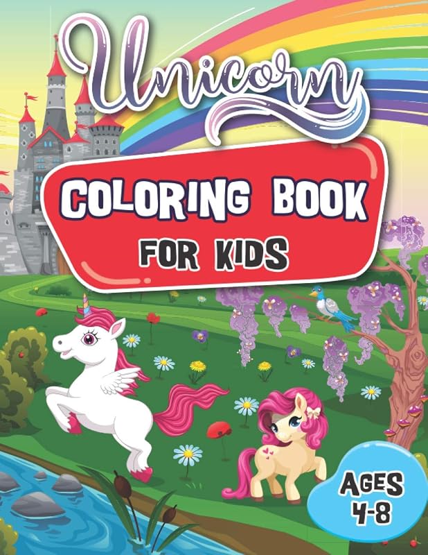 Unicorn Coloring Book for Kids ages 4-8: A Collection of Fun and Easy Cute unicorn Pages for little artist by HR Creation