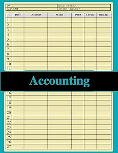 ACCOUNTING: accounting book ,idealy sized :8.5x11 ,120 pages ,6 columns and 28 ligne. by Accounting Books