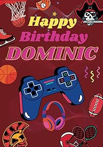 Happy Birthday Dominic: Large Cool Coloring Birthday Book For Boys, Children, Kids, Teenagers, Ages 8-12,9-11,8-10,9-12 Year Old, Perfect Best Gift, ... Doodling, Sketching, Notes (Boy 9-18 age)