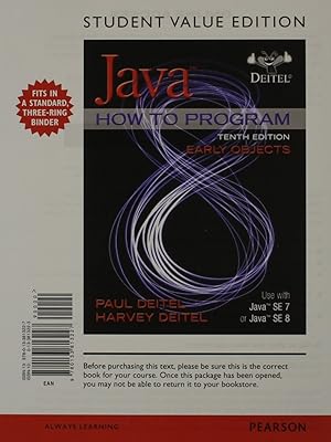 Java How to Program, Early Objects, Student Value Edition