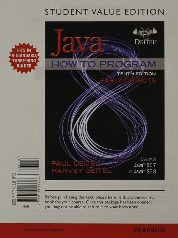 Java How to Program, Early Objects, Student Value Edition by Paul Deitel