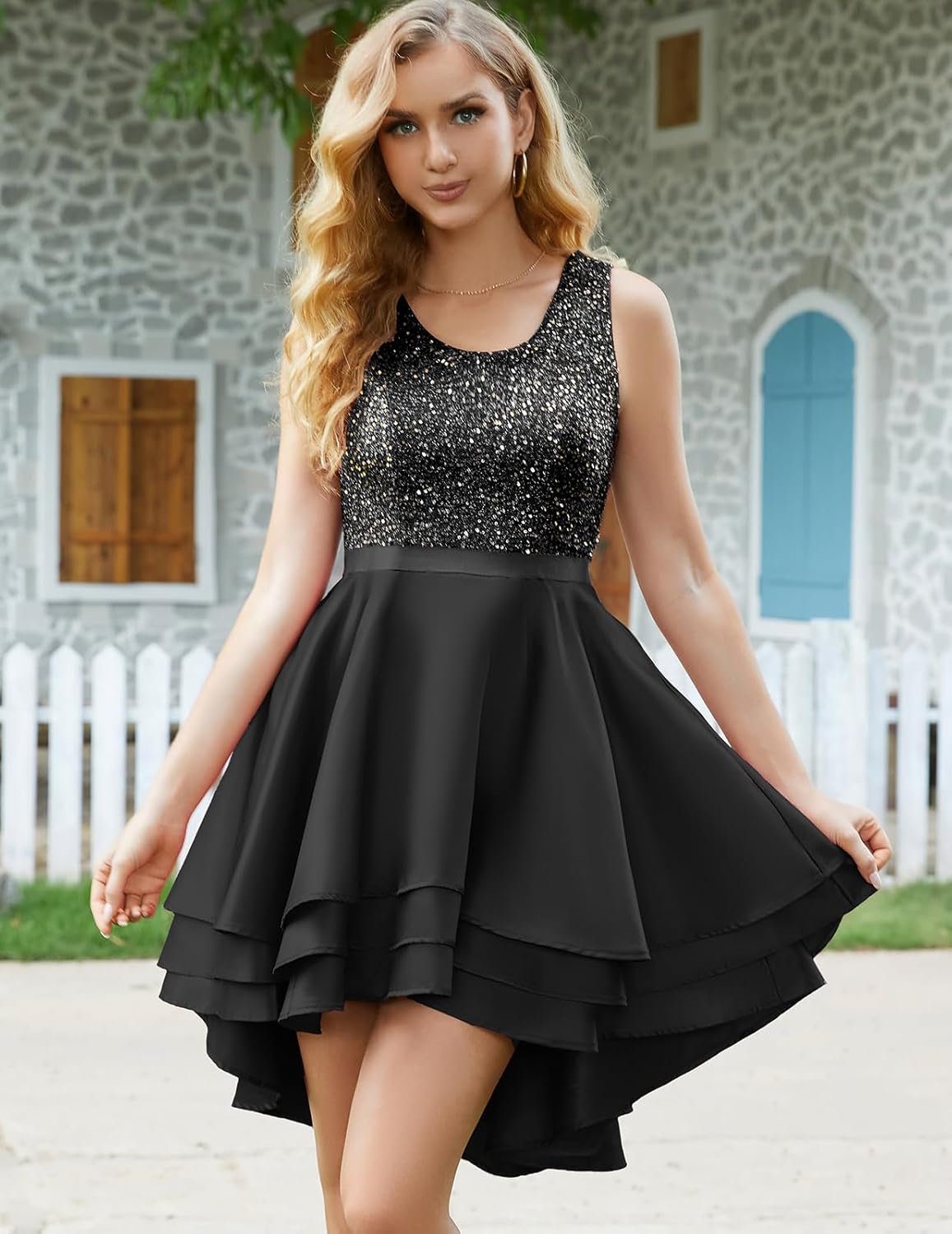 Elegant Women's Homecoming Dresses V-Neck Sleveless Sequin Cocktail Party  Gowns | eBay
