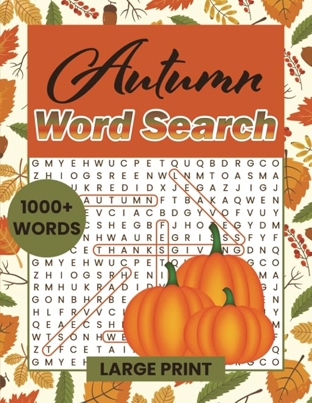 Autumn Word Search Large Print: Fall and Thanksgiving Themed Puzzle Book for Adults and Teens by Paper Sky Press