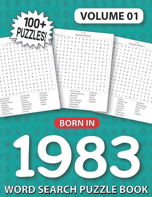 Born In 1983: Word Search Puzzle Book: Large Print 100+ Word Search Puzzles For All Puzzles Fans (Volume 1) by Dream Nairam Publication