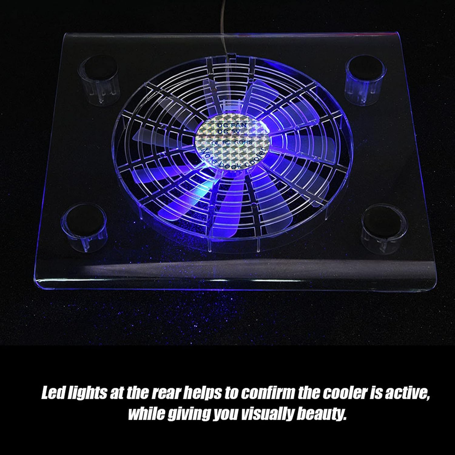 USB-Notebook-Kühler mit Lüftern und RGB-LED-Beleuchtung für PS4, PS3 und Laptops (USB-betrieben)_voghion.com