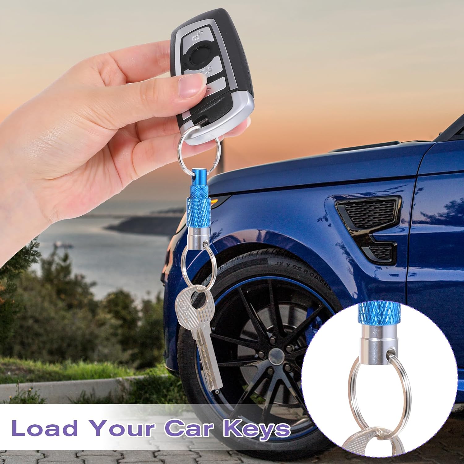 Detachable Quick Release Key Ring - 2 Packs Heavy Duty Metal Keychain With 4 Split Rings | Safety Car Keys Holder For Men & Women_voghion.com