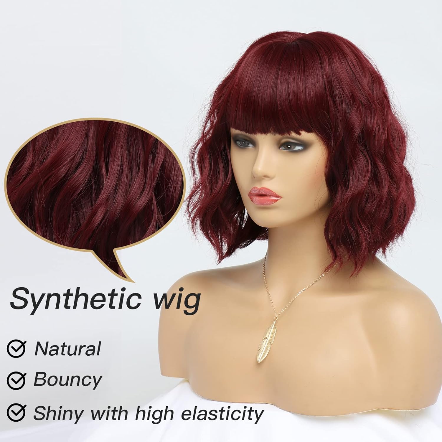 Kurze blonde Perücke für Frauen, natürliches Kunsthaar, Ombre-Bob-Perücke mit ordentlichem Pony, dunklem Ansatz für Alltag/Party/Cosplay (10 Zoll, Blond)._voghion.com