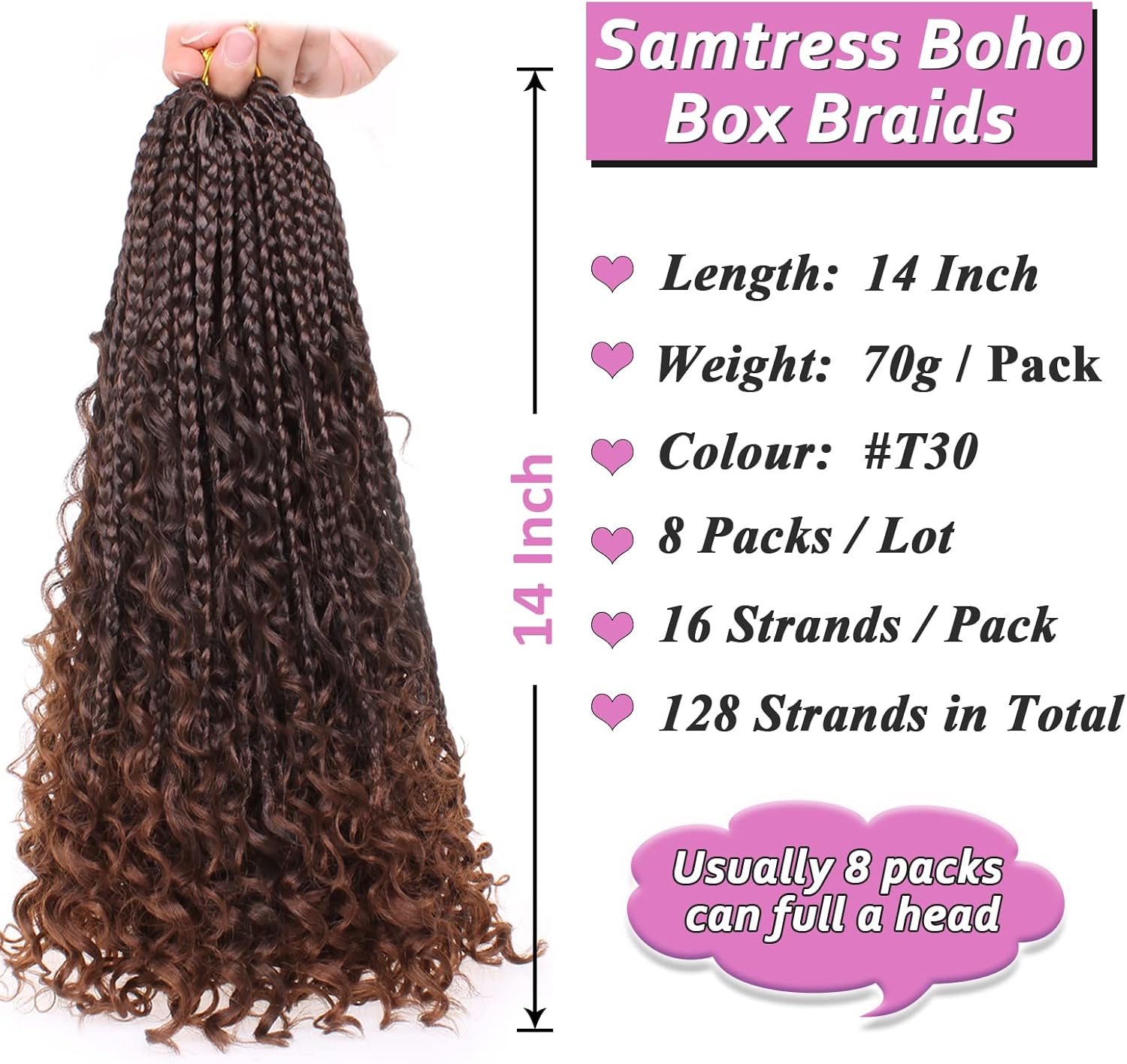 30 Inch Crochet Box Braids 8 Packs Black Goddess Box Braids Crochet Hair Bohomian Box Braids Crochet Hair Synthetic Braiding Hair Extensions_voghion.com