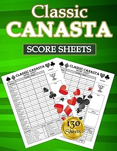 Classic Canasta Score Sheets: 130 Large Score Pads for Scorekeeping - Classic Canasta Score Cards - Classic Canasta Score Pads with Size 8.5 x 11 inches