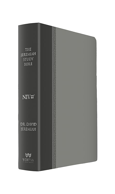 The Jeremiah Study Bible, NIV: (Gray w/ burnished edges) LeatherLuxe®: What It Says. What It Means. What It Means for You. by Dr. David Jeremiah