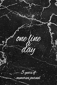 Five Years Of Memories: Journal With Botanical Interior Black Marble by Happiness Your Own Way