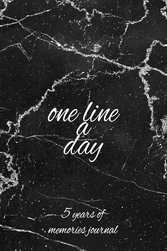 Five Years Of Memories: Journal With Botanical Interior Black Marble by Happiness Your Own Way