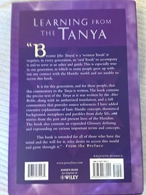Learning From the Tanya: Volume Two in the Definitive Commentary on the Moral and Mystical Teachings of a Classic Work of Kabbalah