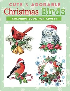 cute & adorable Christmas birds coloring book for adults: An Adult Holiday Coloring Book with Cute & Easy Birds To Draw