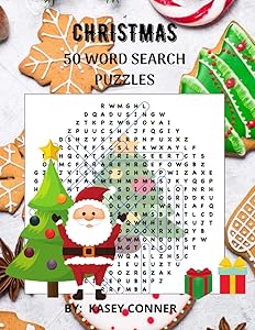 Christmas 50 Word Search Puzzles (Holiday Word Search series books by Puzzle Panda and Kasey Conner) by Kasey Conner