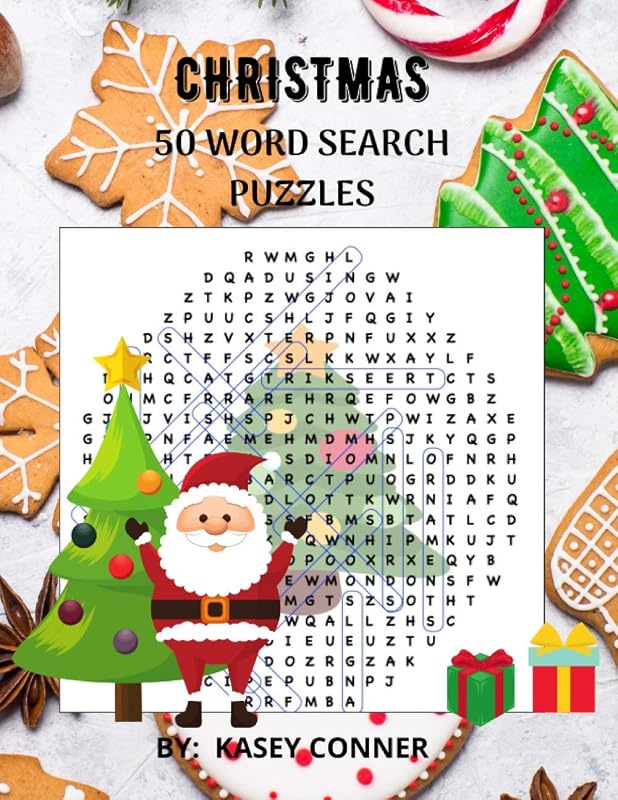 Christmas 50 Word Search Puzzles (Holiday Word Search series books by Puzzle Panda and Kasey Conner) by Kasey Conner