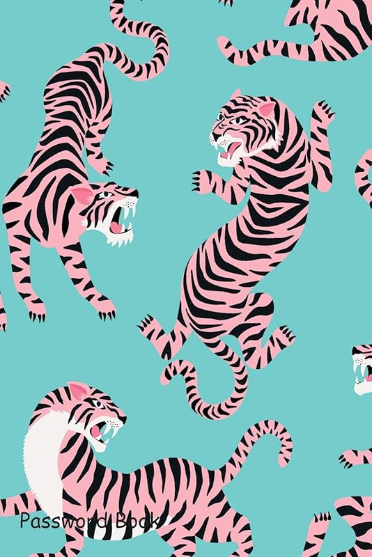 Password Book: Include Alphabetical Index With cute tigers on background by Shamrock Logbook