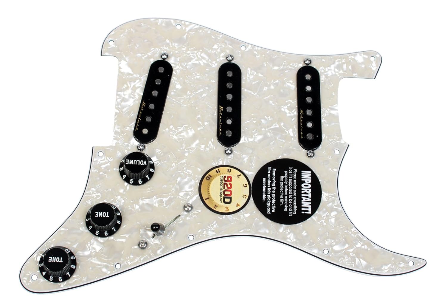 

Fender Vintage Noiseless Loaded Strat Pickguard Aged White Pearl / Black