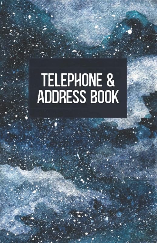 Telephone & Address Book: Watercolor Blue Cover With 550 Entries, Big Print Address Book With Cream Paper (Telephone Directory Book) by Cheerful Press
