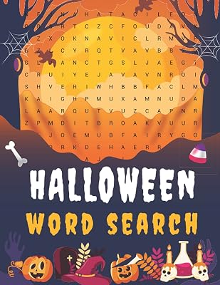 Halloween Word Search: Large Print Halloween Word Search For Adults Halloween Word Search Puzzle With Spooky Halloween Activity Book Funny Brain Game ... Easy to Hard Perfect Gifts for Halloween