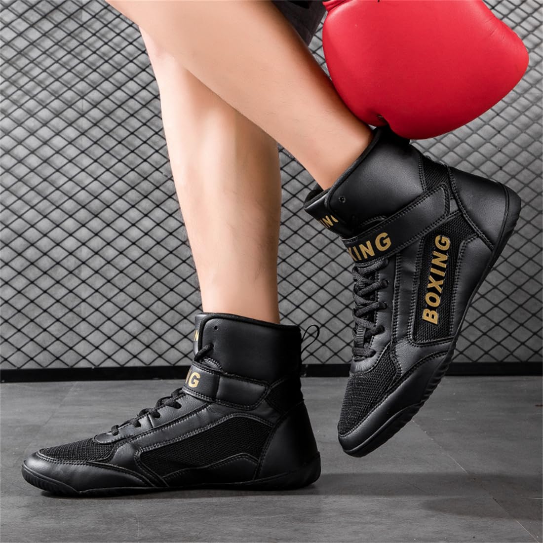 Unisex Wrestling Boxing Sneakers, Youth Bodybuilding Kickboxing Fitness Shoes Lightweight Cross-Trainer Sneakers For Men And Women_vogvips.com