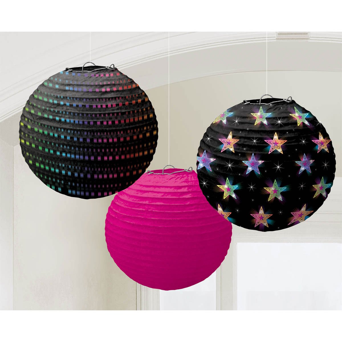 

Black and Pink Disco Paper Lanterns (3ct)