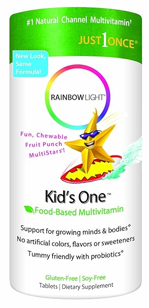 Rainbow Light Kids One MultiStars, Fruit Punch, Chewable Tablets, 90 tablets