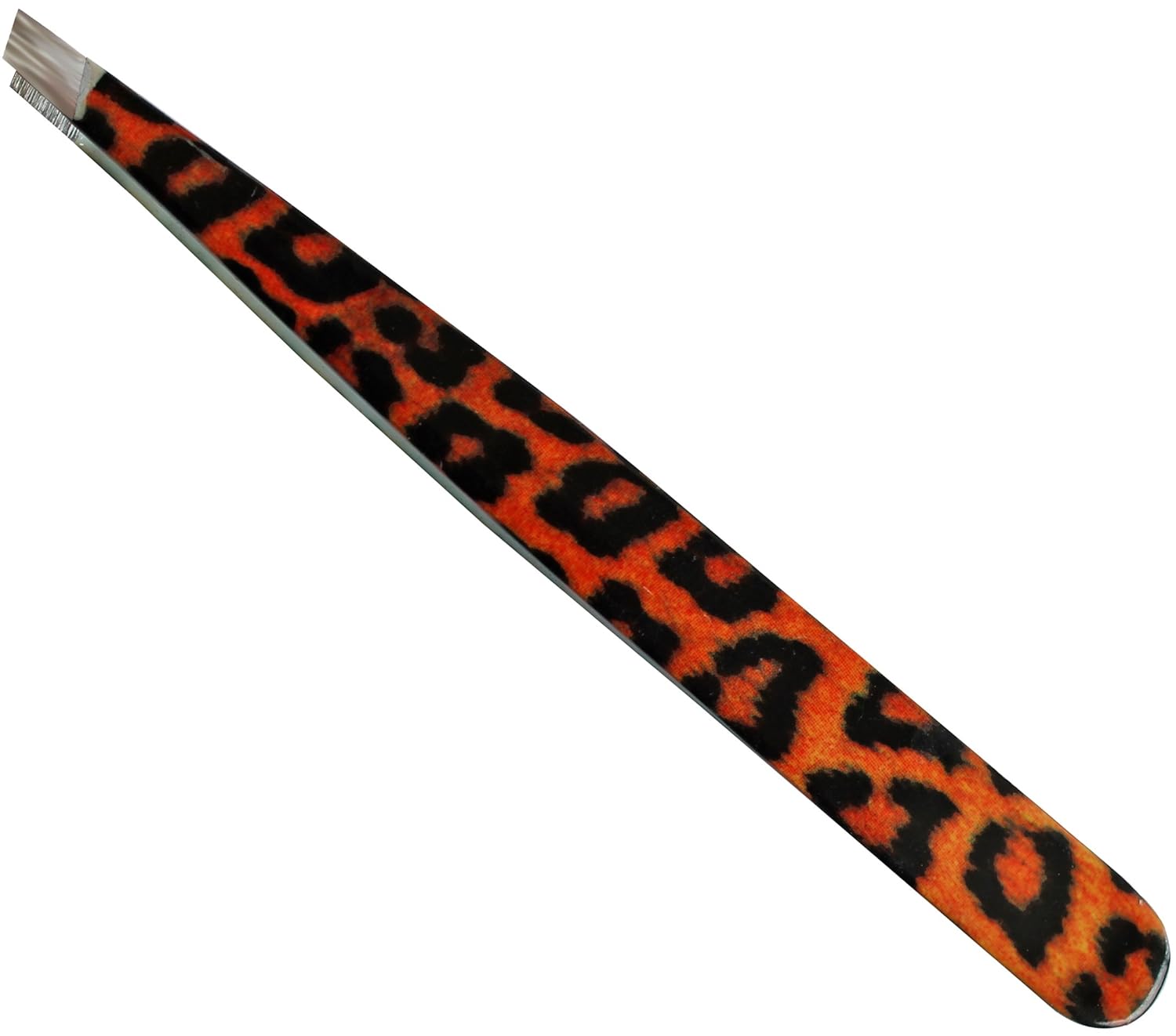 

High Quality Stainless Steel Slant Tweezer, Cheetah Print - Used By Professionals