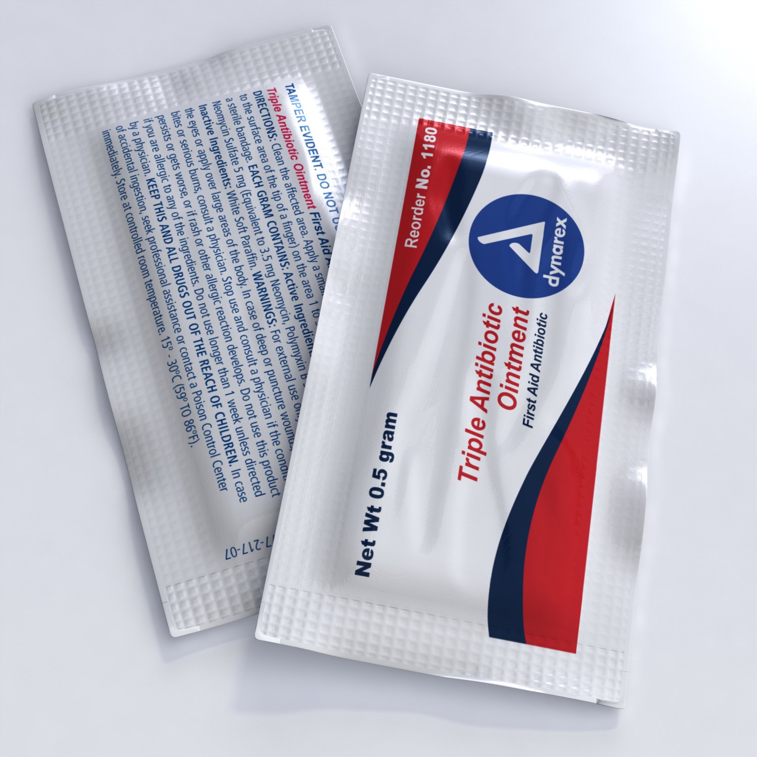 

Dynarex Triple Antibiotic Ointment, .5 gram foil packet 12/144/cs